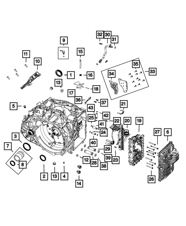 52854578AA - 948TE; 9-Speed; Automatic Transmission: Manual Valve Lever Seal for Mopar Image