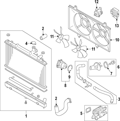 Radiator & Components for 2011 Mazda CX-7 #1
