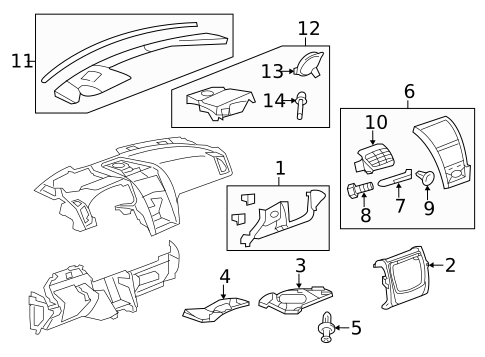 Instrument Panel Components for 2007 GMC Acadia #0