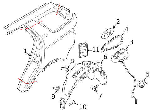 Fuel Door for 2022 Land Rover Discovery Sport #0