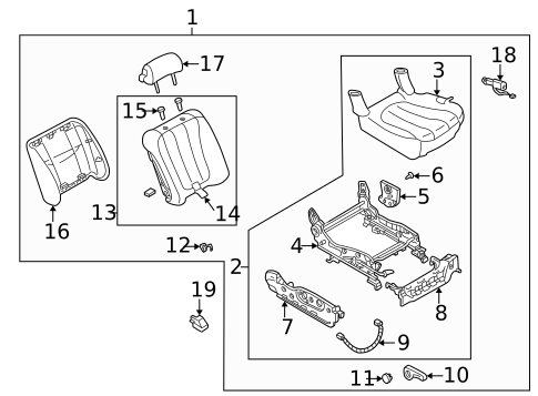 Front Seat Components for 1997 Mazda Millenia #1