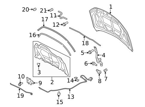 Hood & Components for 2011 Mercury Milan #0