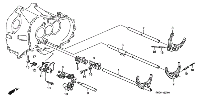MT Shift Fork - Fork Shaft for 2003 Acura NSX #0
