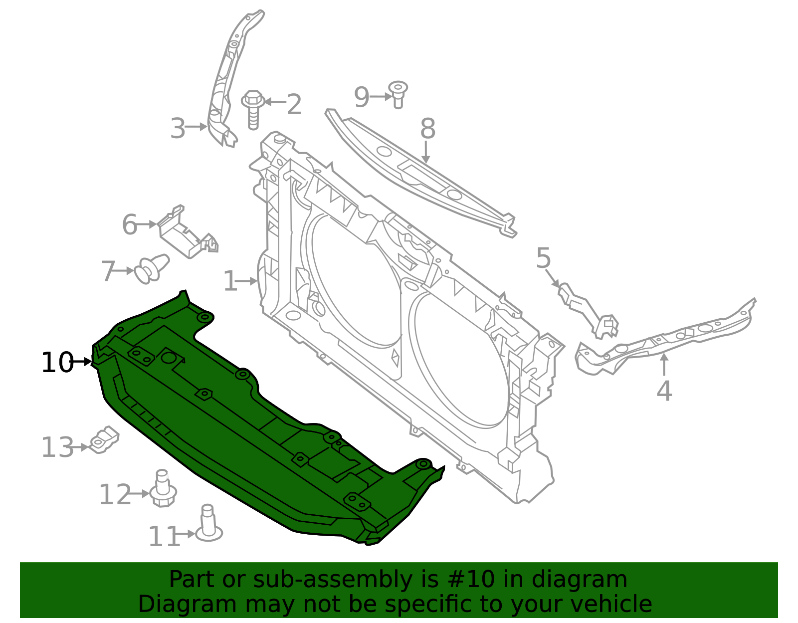 2013-2015 Nissan Altima Radiator Support Splash Shield 75890-3TA0A ...