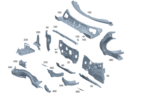 Fire Wall and Connection Parts for 2026 Mercedes-Benz GLB35 AMG #0
