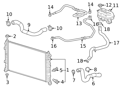 Radiator & Components for 2022 GMC Sierra 1500 Limited #11