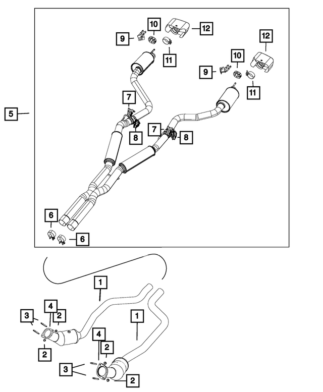 68516709AA - Exhaust: Exhaust Muffler And Resonator for Mopar Image image