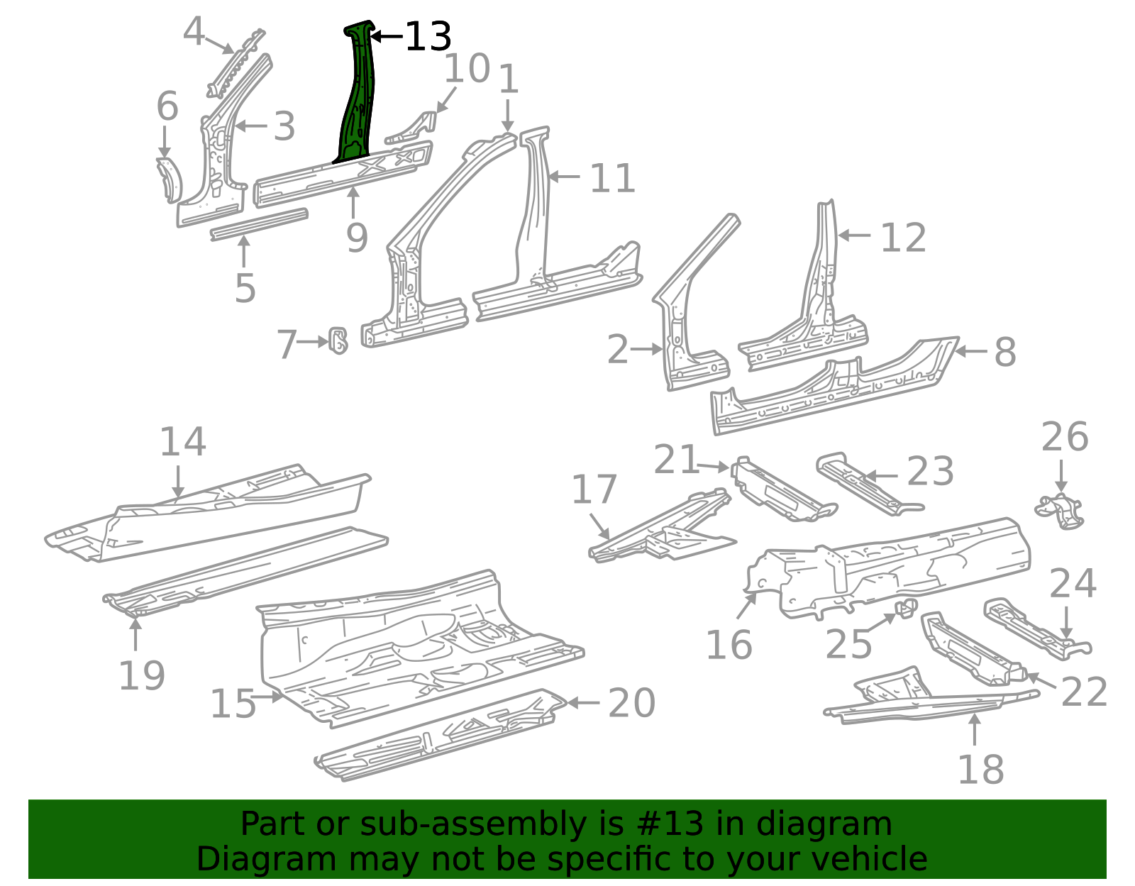 B-Pillar Assembly - Side Frame Structural Support | AutoNation Parts