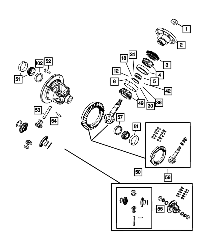 68404056AA - Rear Axle; Dana 200 MM; Differential and Drive Line: Pinion Shaft Shim Kit for Mopar Image