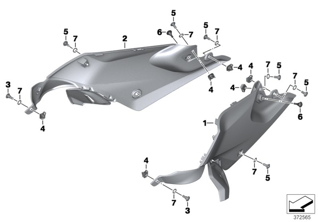 46638534273 - Frame and Mounting Parts: Cover for Tank, Lower -  for BMW-Motorrad Image