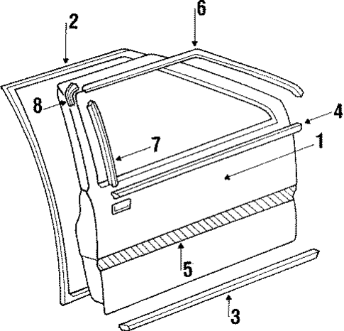 Door Assembly for 1986 Hyundai Excel #0