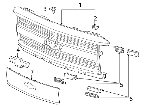 Grille & Components for 2016 Chevrolet Silverado 2500 HD #0