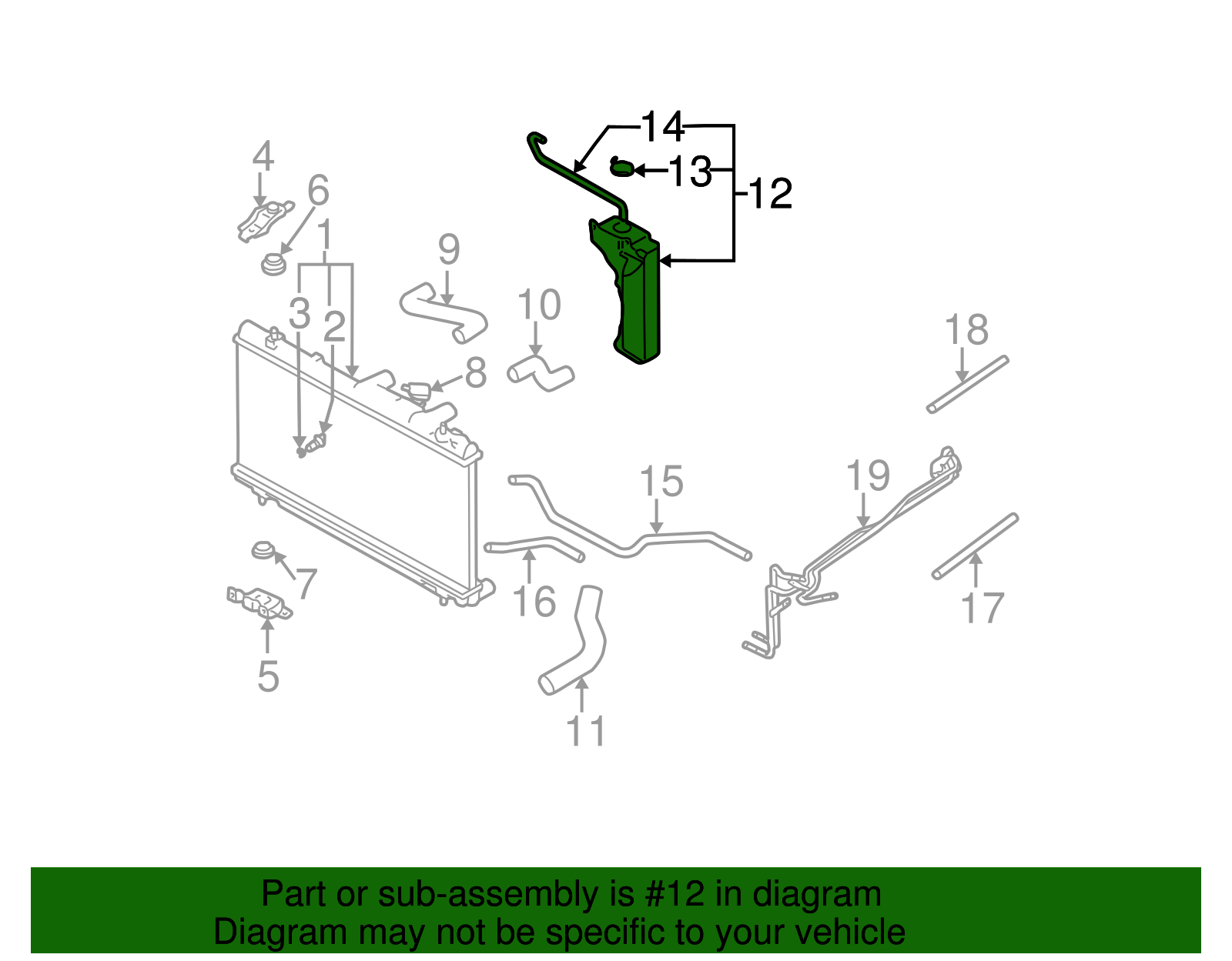 45150AE01A 20012004 Subaru Outback Reservoir Assembly OEM Subaru