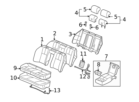 Rear Seat Components for 2005 Cadillac STS #0
