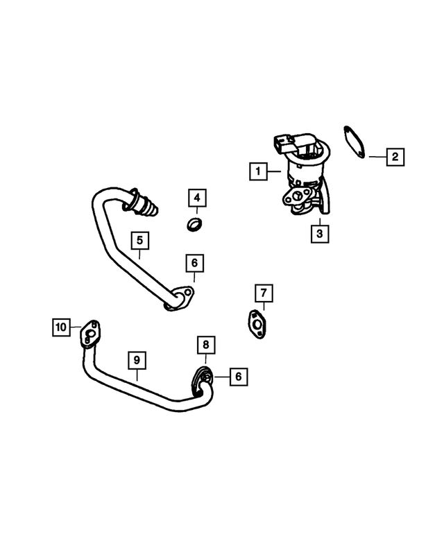 4591916AC - Emission Controls: Exhaust Manifold To Egr Valve Tube for Mopar Image