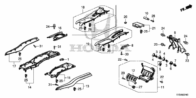 Center Console (Upper) for 2016 Honda HR-V #0