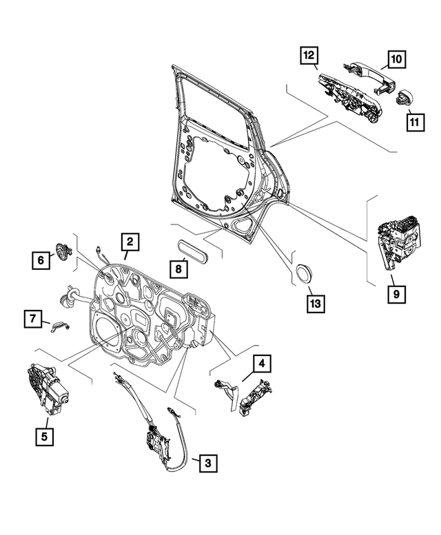 68286044AA - Doors, Door Mirrors and Related Parts: Carrier Plate Panel, Left for Mopar Image