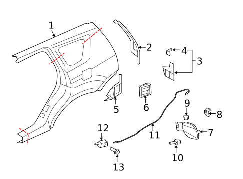 Fuel Door for 2007 Mitsubishi Outlander #0