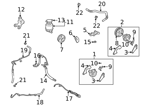 Pump & Hoses for 2003 Lexus ES300 #0