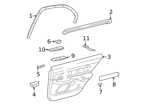 Interior Trim - Rear Door for 2003 Lincoln LS #0