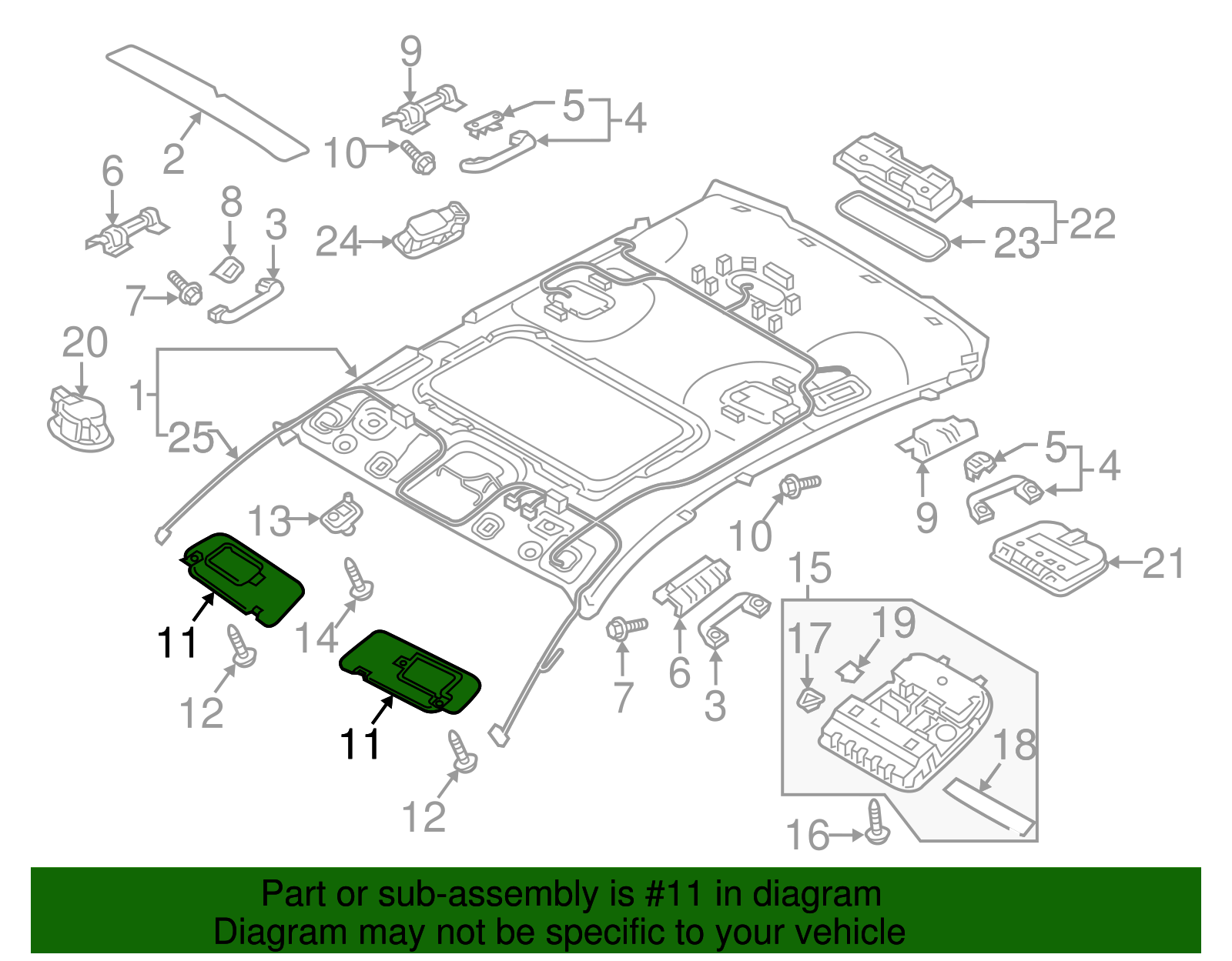 Hyundai - 85201-D2620-VHC - Sun-Visor - 2017-2019 Genesis G90 | OEM ...