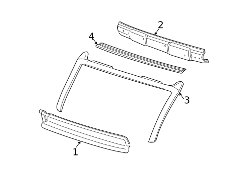 Windshield Header & Components for 1996 Chevrolet Cavalier #0