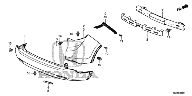 Rear Bumper (-'14) for 2012 Honda CR-V #0