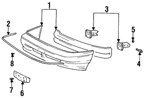 Bumper & Components - Front for 1993 Hyundai Elantra #0