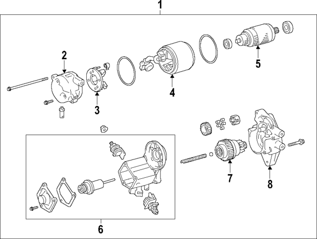 2815031130 - Electrical: Starter Solenoid for Toyota: 4Runner, FJ Cruiser, Tacoma, Tundra Image