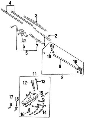 Wiper & Washer Components for 1992 Nissan 300ZX | OEM Parts