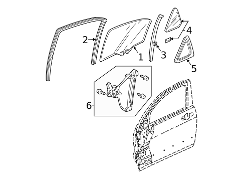 Glass - Rear Door for 2008 Acura TSX #0