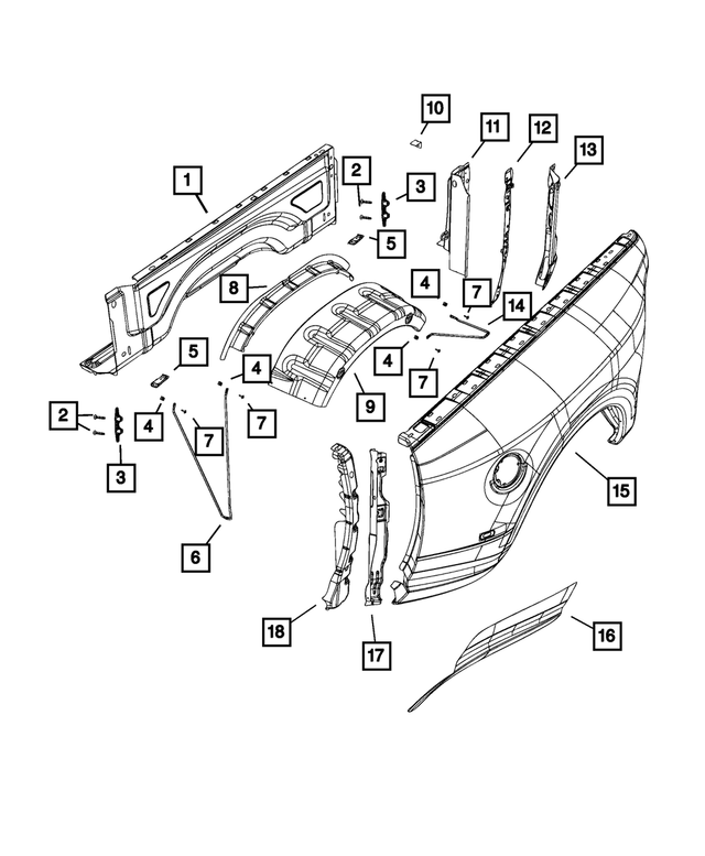 « 68661969AB – Body Sheet Metal Except Doors : Intérieur Latéral De Boîtier Panneau, Côté Gauche pour Mopar Image »