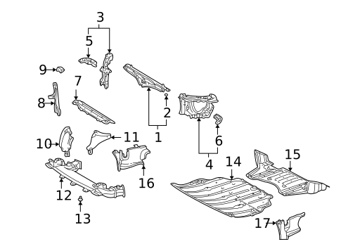 Radiator Support for 2002 Lexus LS430 #0