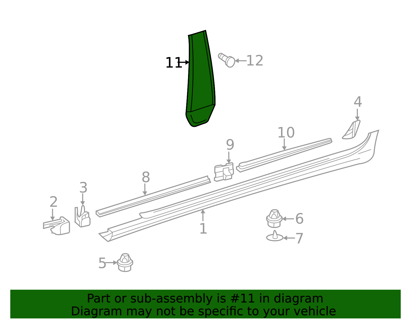 218-690-04-87-64 - Pillar Molding 2012-2018 Mercedes-Benz | Mercedes ...