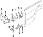 MTC9066 - Body: Check Strap Bracket for Land Rover: Defender 110, Discovery, Range Rover Image