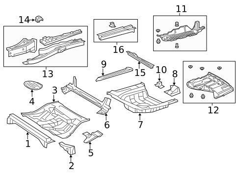 Rear Floor & Rails for 2013 Toyota Camry #1