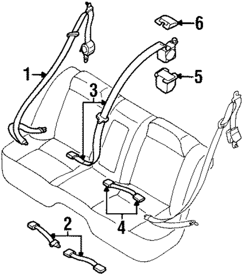 Rear Seat Belts for 1996 INFINITI I30 #0