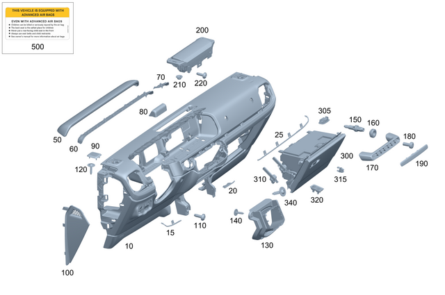 4656806000 - Instrument Panel/Center Console/Linings: Instrument Panel for Mercedes-Benz: G500, G550, G580, G63 AMG Image image