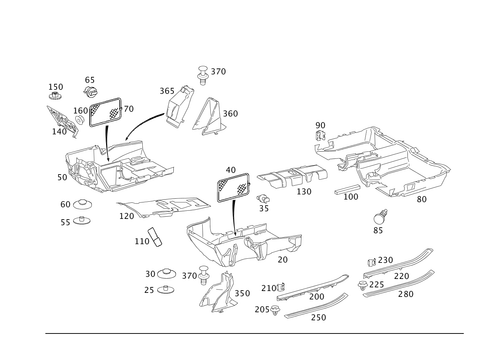 Front Panel Pillar Panelling, Lining on Floor and Footrest for 2005 Mercedes-Benz S500 #0
