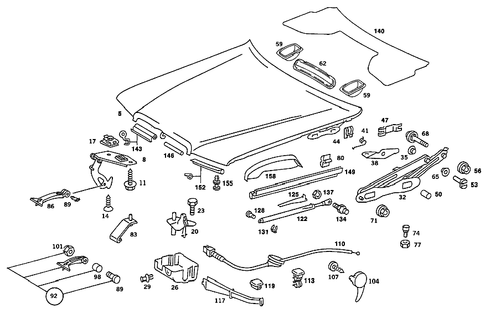 Engine Hood for 1990 Mercedes-Benz 190E #1