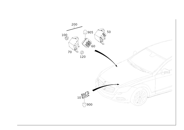 2045400100 - Electrical System: Holder for Mercedes-Benz: CLS550, CLS63 AMG, CLS63 AMG S Image image