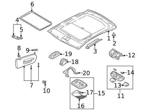 Interior Trim - Roof for 2002 Mitsubishi Galant #0