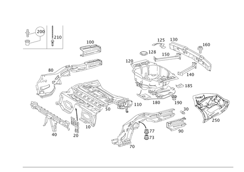Rear End Floor for 2010 Mercedes-Benz SLK300 #0