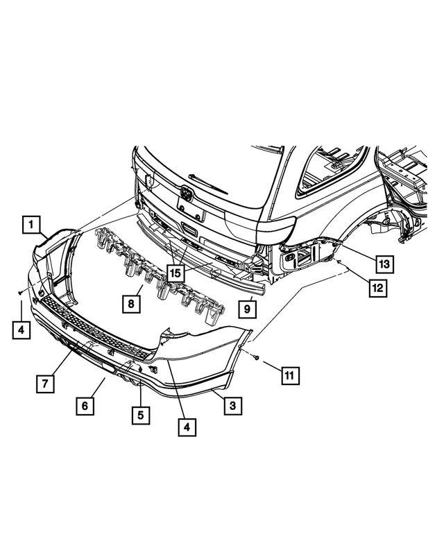 68092111AA - Frame, Bumper and Fascia: Rear Lower Fascia for Mopar Image