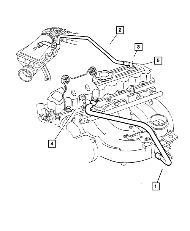 « 33004175 – Engine 2.5L Four Cylinder : Durite à Dépression Connecteur pour Mopar Image »