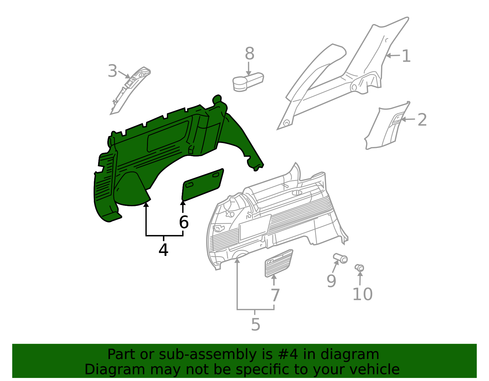 2005-2009 Chevrolet Trailblazer Lower Quarter Trim 15801005 | Shop ...