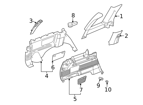 Interior Trim - Quarter Panels for 2008 Chevrolet Trailblazer #0