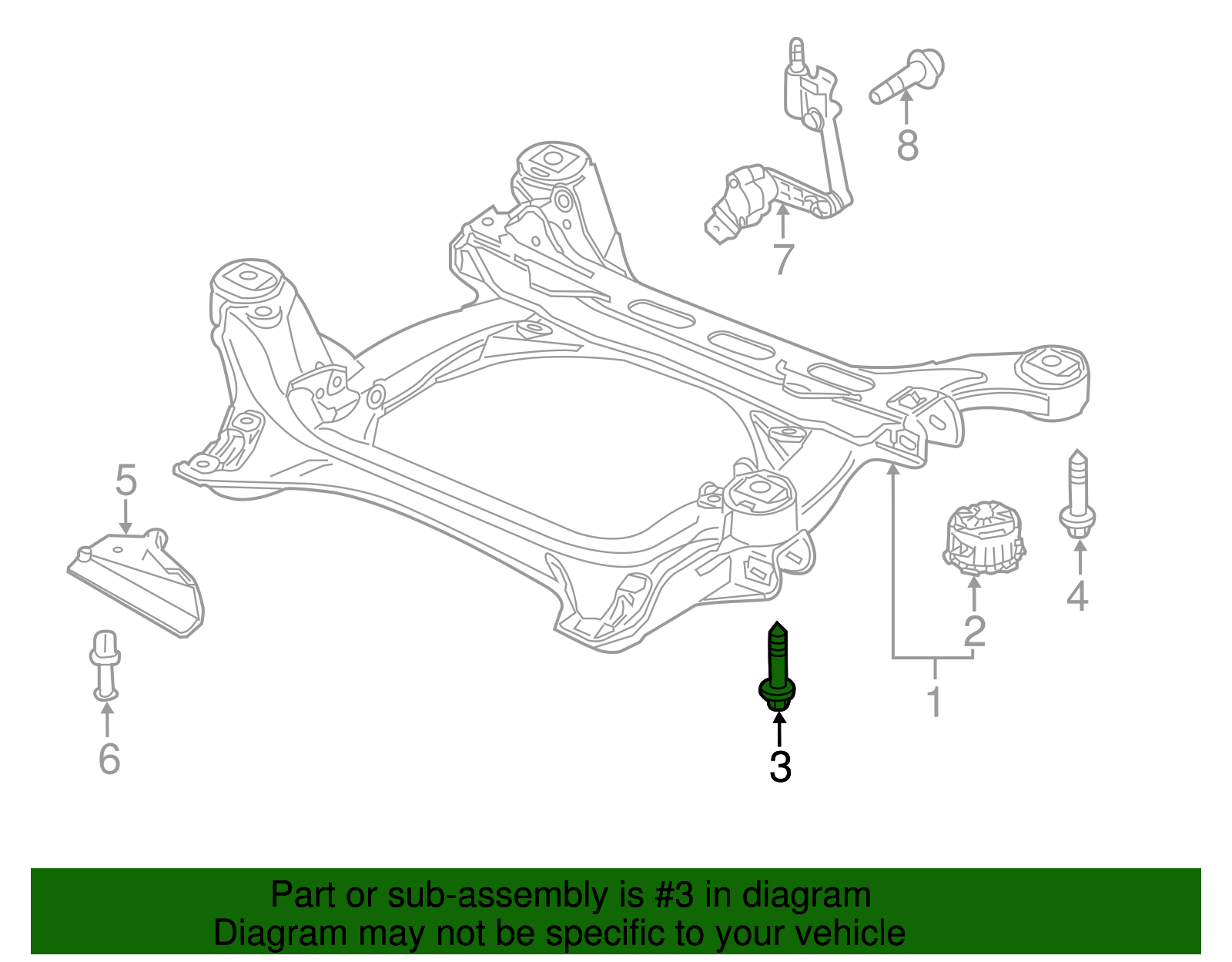 Suspension Cross-Member Mount Bolt - Porsche (N-909-987-02)