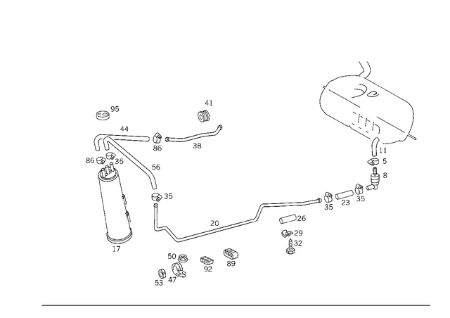 1264760384 - : Damping Strip for Mercedes-Benz: 300SL, 500SL, 600SL, CL500, CL55 AMG, S430, S55 AMG Image