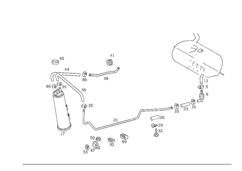 Closed Fuel-Evaporation-Control System for 1991 Mercedes-Benz 300SL #0